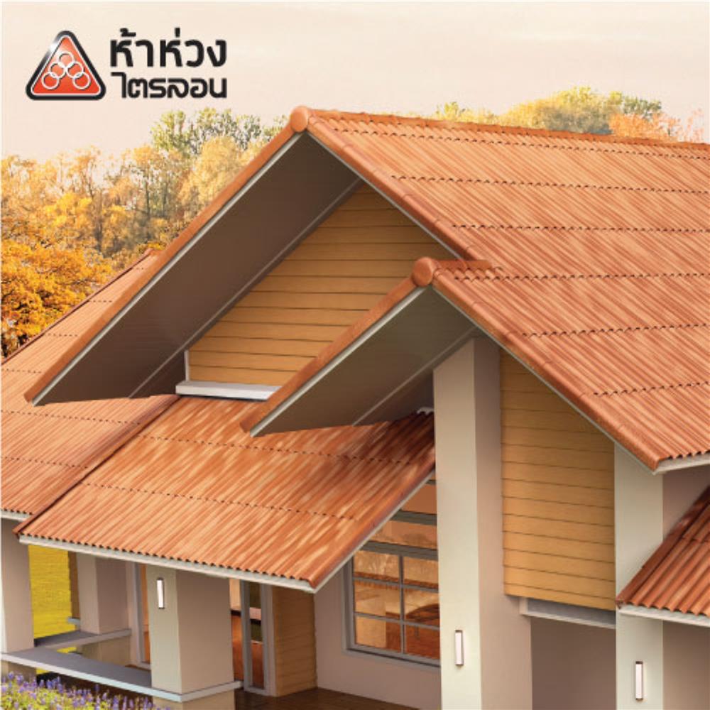กระเบื้องหลังคา ไตรลอน ห้าห่วง ดูอัลโทน 0.5x50x60 ซม. สีมาร์มาเลดออเร้นจ์