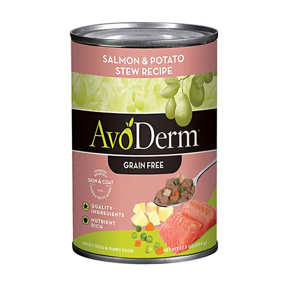 อาหารเปียกสุนัข AVODERM SALMON AND POTATO STEW CANNED 354 ก.