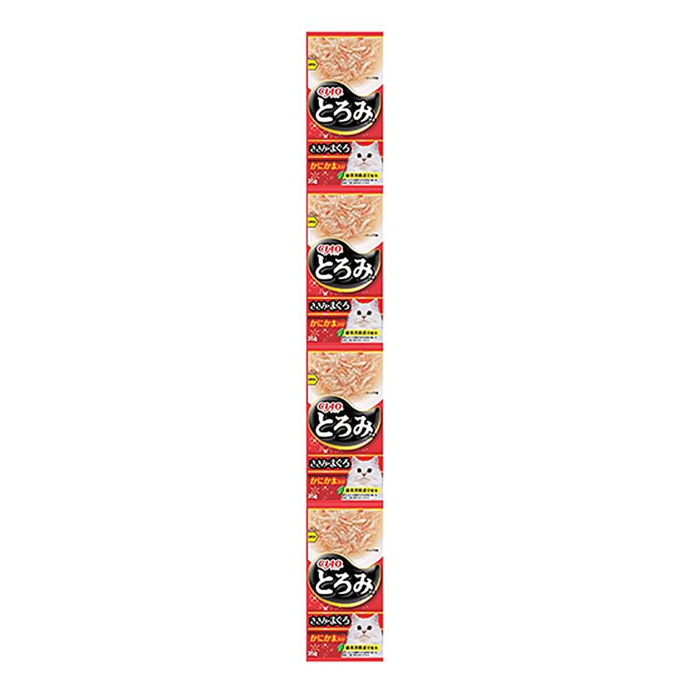อาหารเปียกแมว CIAO TOROMI POUCH TUNA+CRAB แพ็ก 4 ชิ้น