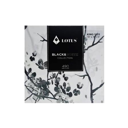 ชุดผ้าปูที่นอน 6 ฟุต 5 ชิ้น LOTUS BLACK&WHITE LI-BW 04W_7
