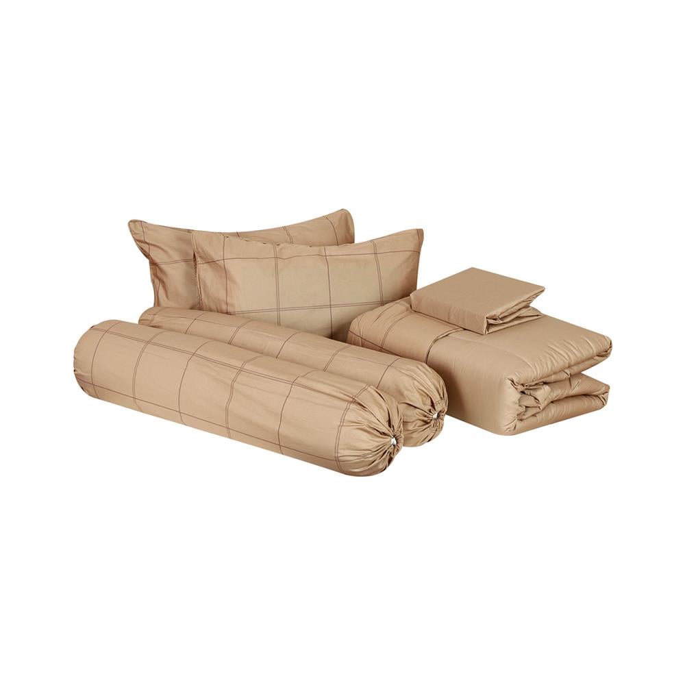 ชุดผ้าปูที่นอน 6 ฟุต 6 ชิ้น HOME LIVING STYLE KANA สีน้ำตาล