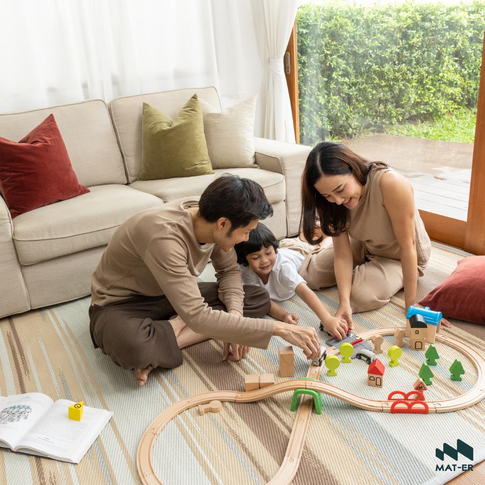 เสื่ออเนกประสงค์ MAT-ER MINIMAL 180x270 ซม. สีครีม/น้ำตาล/เทา/ขาว