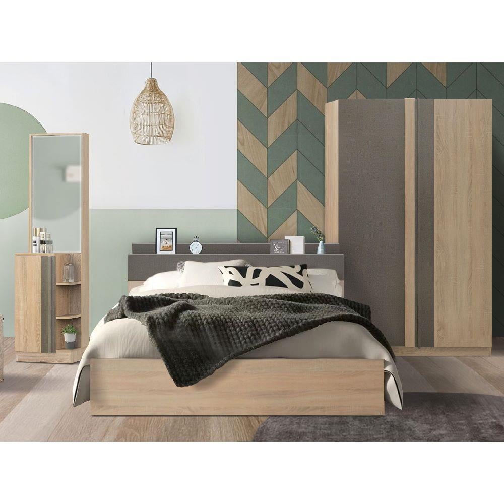 ชุดห้องนอน 6 ฟุต KONCEPT TOUCHI สี SOLID OAK