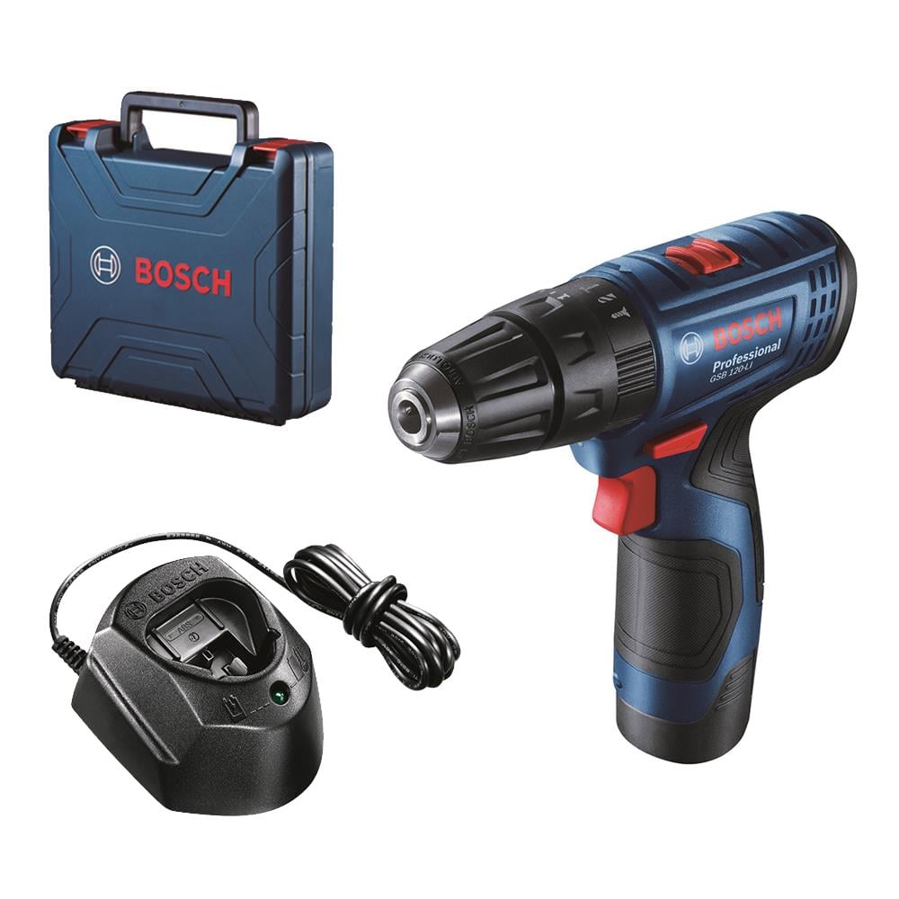 สว่านกระแทกไร้สาย (พร้อมแบตเตอรี่) BOSCH GSB120-LI 12 โวลต์