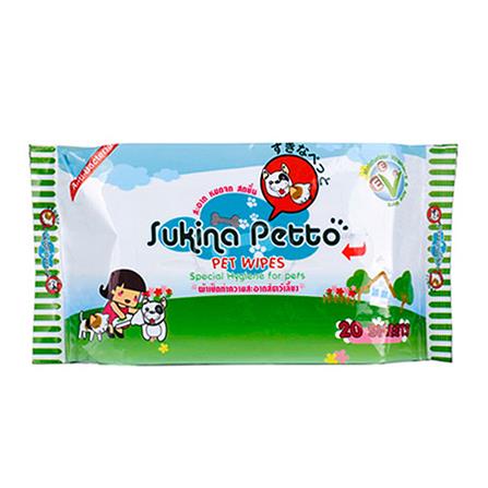 ผ้าเช็ดทำความสะอาดสัตว์เลี้ยง SUKINA PETTO ORIGINAL 20 แผ่น_0