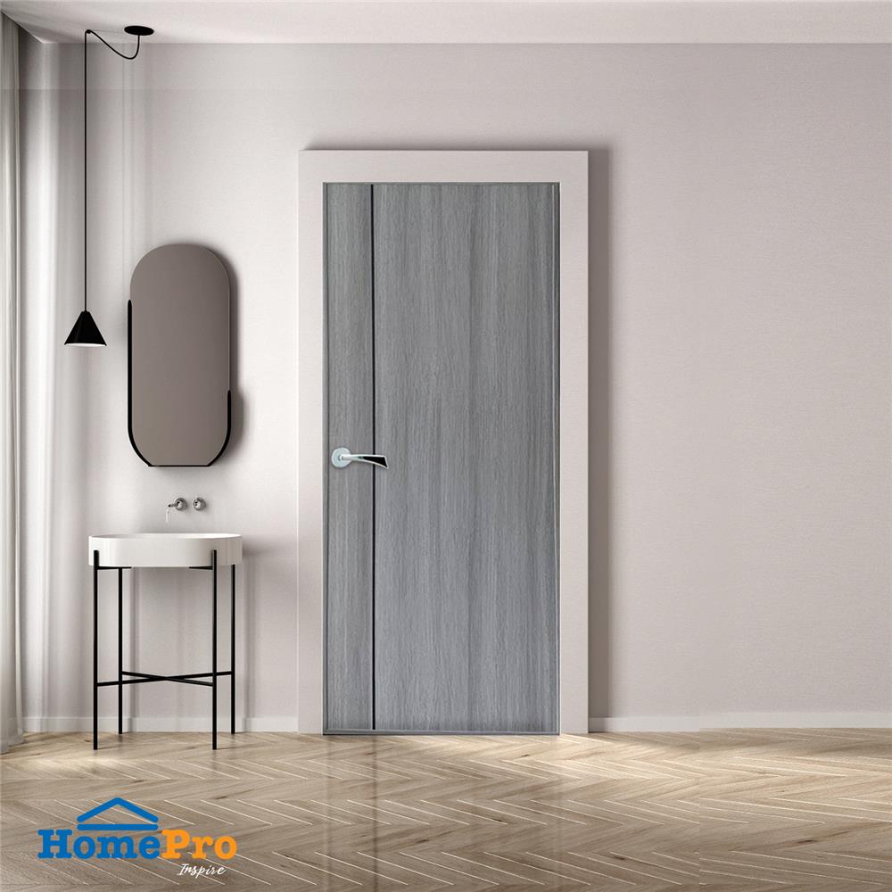 ประตู PVC AZLE P0-G1A-A1 70X180 ซม. สีเทาอ่อน