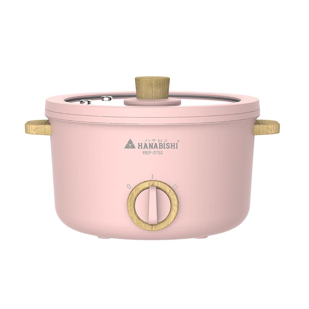 หม้ออเนกประสงค์ HANABISHI REP-0752 2.5 ลิตร Ceramic สีชมพู