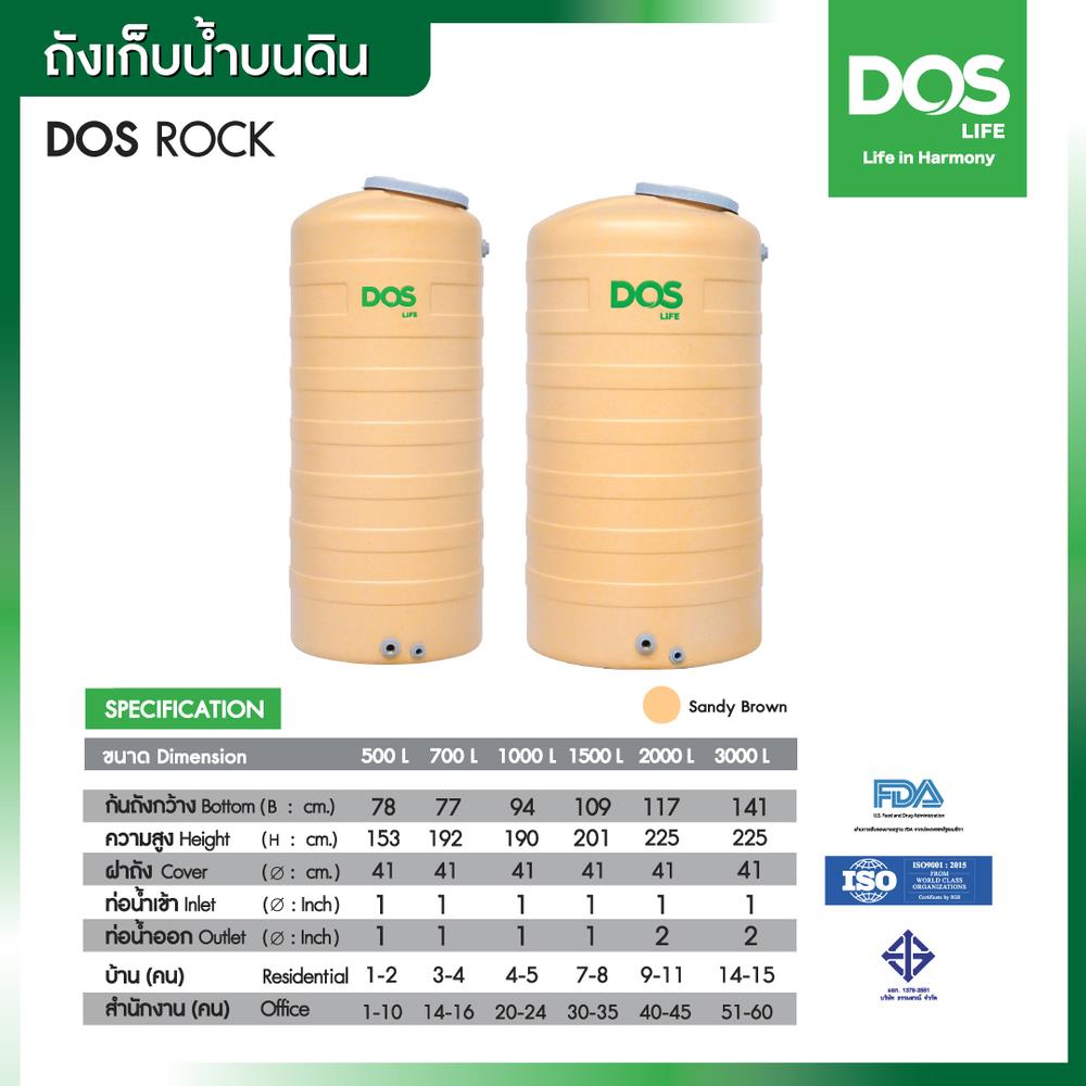 ถังเก็บน้ำ DOS ROCK 3000 ลิตร สี SANDY BROWN