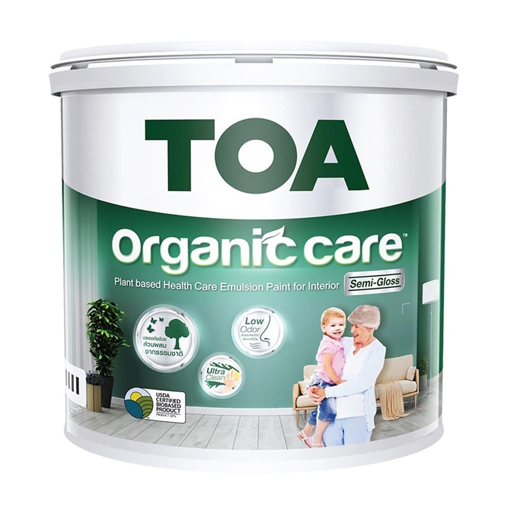 สีน้ำทาภายใน ชนิดกึ่งเงา TOA ORGANIC CARE BASE A สีขาว 3.5 ลิตร