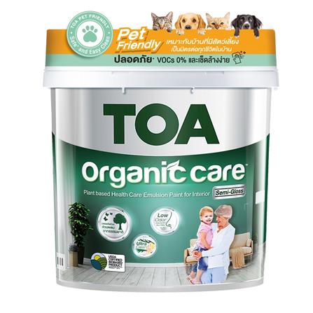 สีน้ำทาภายใน ชนิดกึ่งเงา TOA ORGANIC CARE 100 สีขาว 18 ลิตร_0