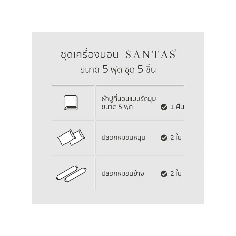 ชุดผ้าปูที่นอน 5 ฟุต 5 ชิ้น SANTAS PENDANT OS