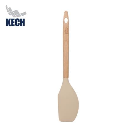 ไม้พายซิลิโคน KECH COOK CHARMY สีครีม ด้ามไม้