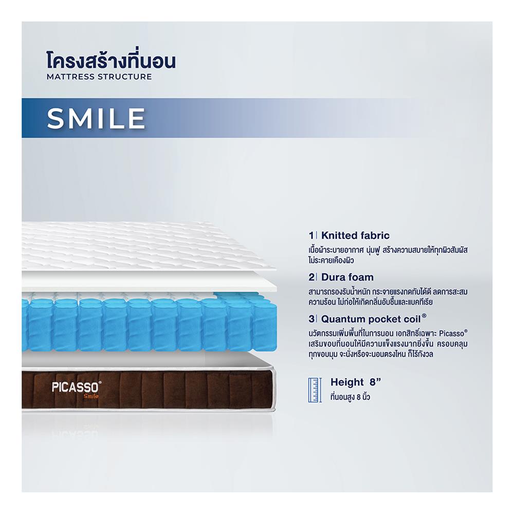 Eที่นอน 3.5 ฟุต PICASSO COMFORT SMILE