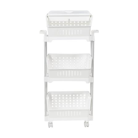 ชั้นตะกร้าวางของ 3 ชั้น มีล้อ KECH WAGON 45.5X24.5X91 ซม. สีขาว_1