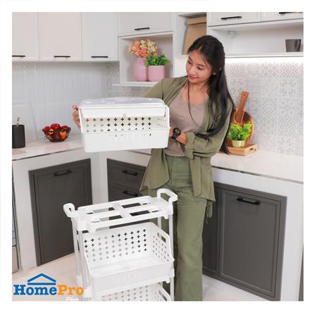 ชั้นตะกร้าวางของ 3 ชั้น มีล้อ KECH WAGON 45.5X24.5X91 ซม. สีขาว_6