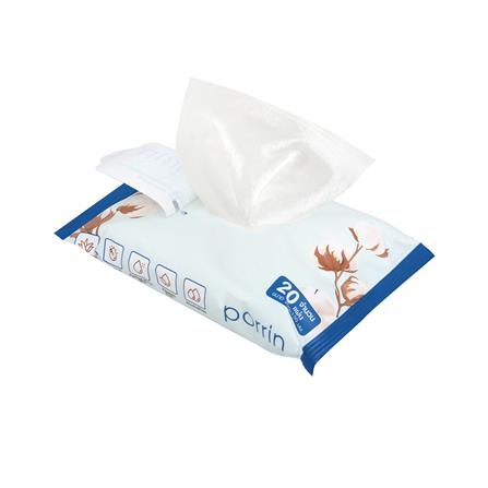 ผ้าเช็ดทำความสะอาดผิว PORRIN ALOE VERA 20 แผ่น แพ็ก 3+1_3