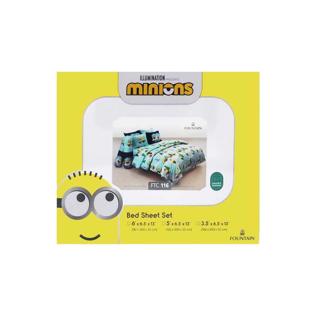 ชุดผ้าปูที่นอน 5 ฟุต 5 ชิ้น FOUNTAIN MINIONS FTC116