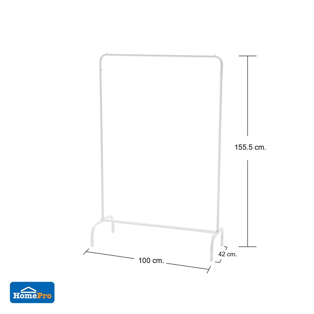 ราวแขวนผ้า PLIM GRACE 100x42x155.5 ซม. สีขาว