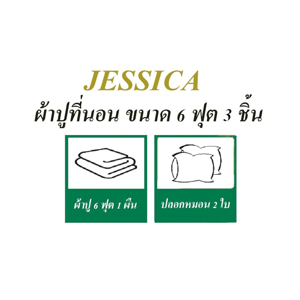 ชุดผ้าปูที่นอน 6 ฟุต 3 ชิ้น JESSICA SILKSHINE 20137-QS750