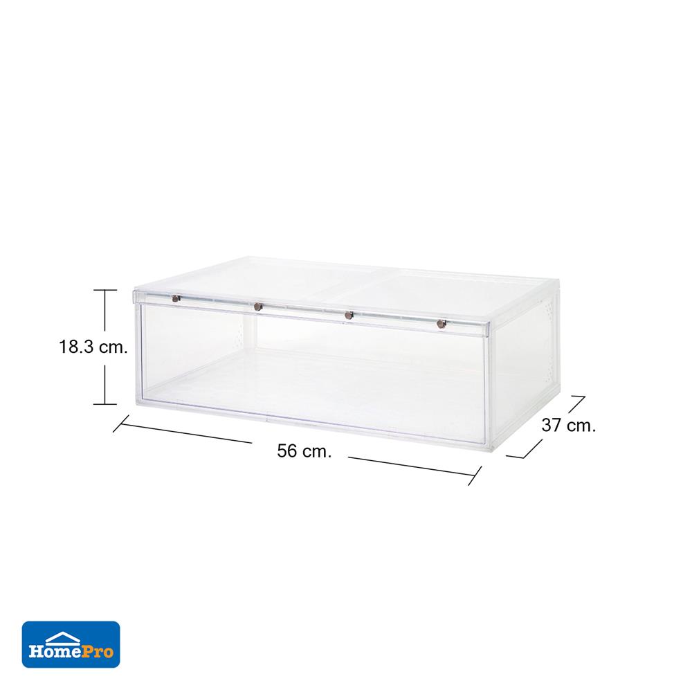 กล่องรองเท้า STACKO MAGNETIC LOCK 56X37X18.30 ซม. ใส