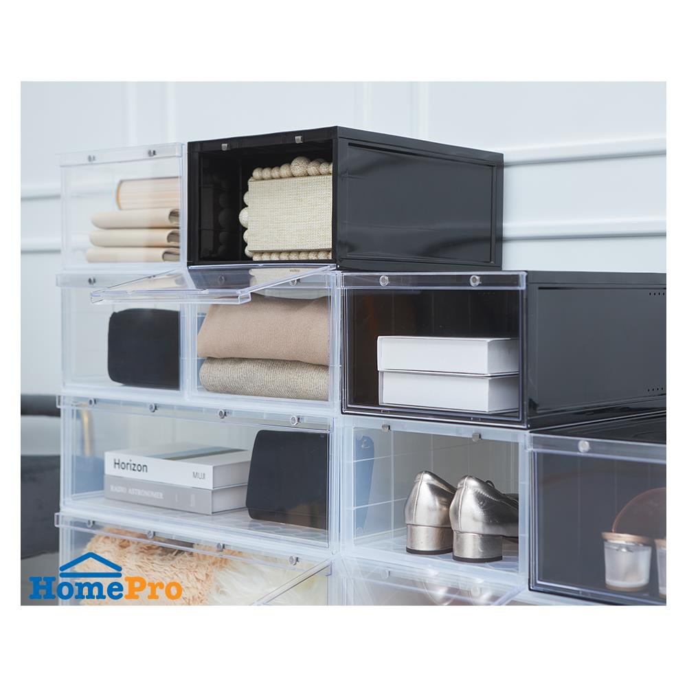 กล่องรองเท้า STACKO MAGNETIC LOCK 56X37X18.30 ซม. ใส