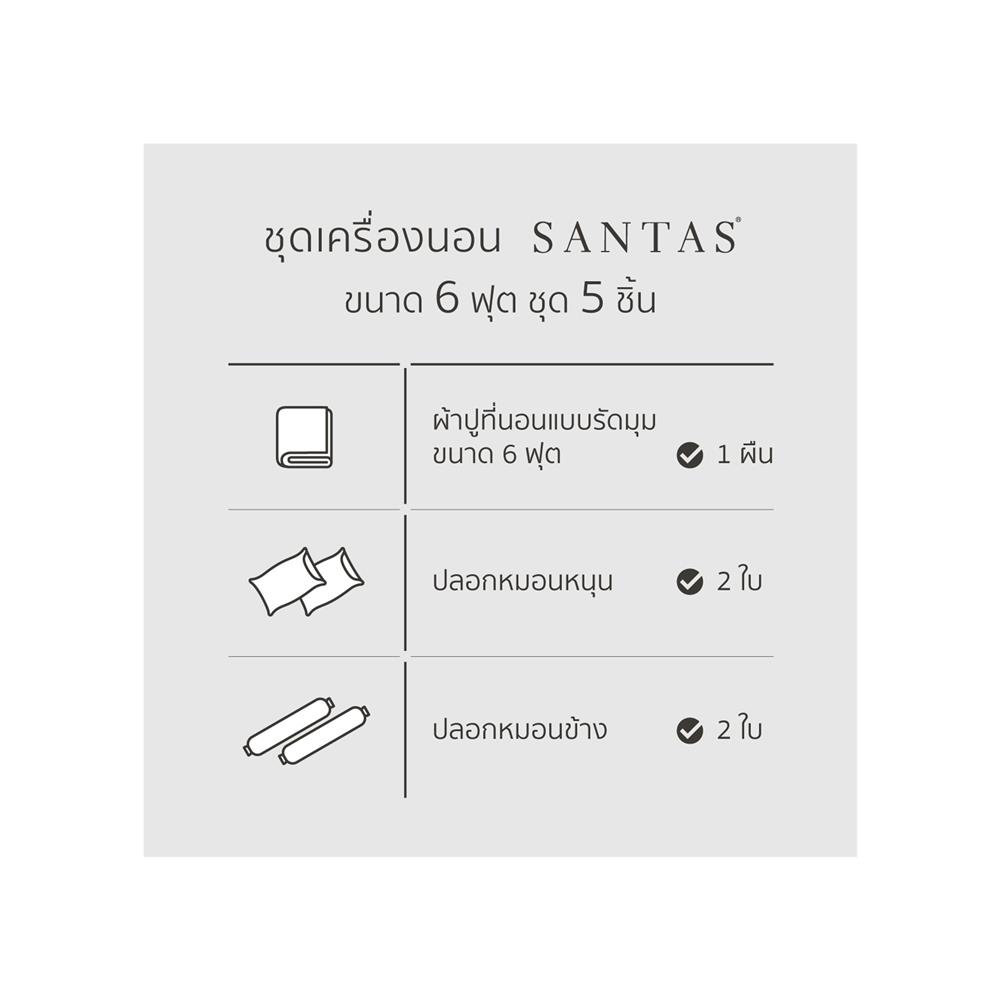 ชุดผ้าปูที่นอน 6 ฟุต 5 ชิ้น SANTAS MARVY PI