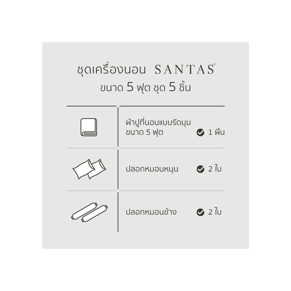 ชุดผ้าปูที่นอน 5 ฟุต 5 ชิ้น SANTAS MARVY PI