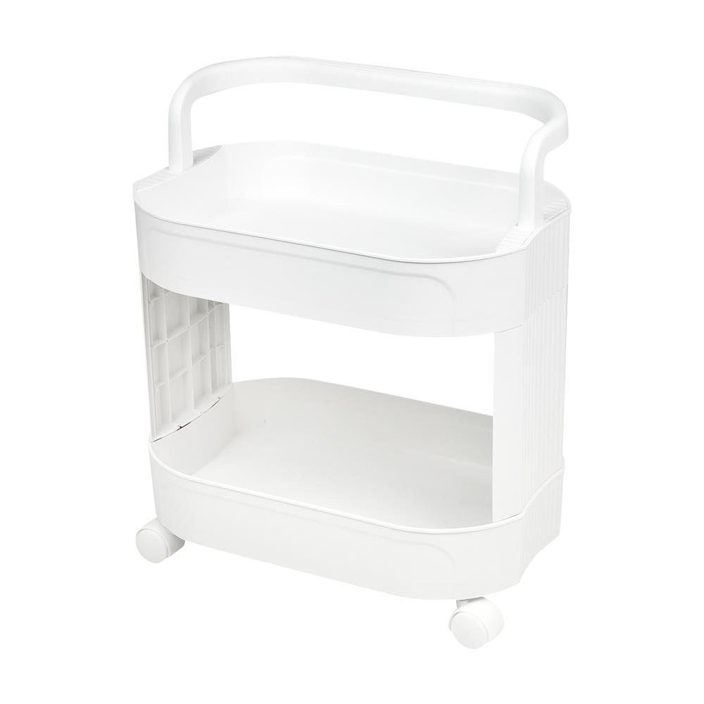 ชั้นวางของ 2 ชั้น มีล้อ STACKO NEO 43x26.6x49 ซม. สีขาว_1