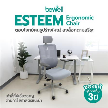 เก้าอี้เพื่อสุขภาพ BEWELL G099191 ESTEEM สีเทา_7