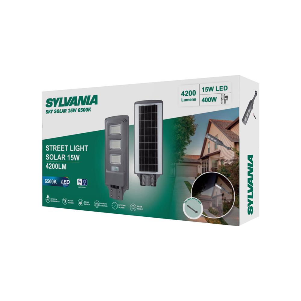 ไฟถนน SOLAR SYLVANIA SKY SOLAR 15 วัตต์ DAYLIGHT สีเทา