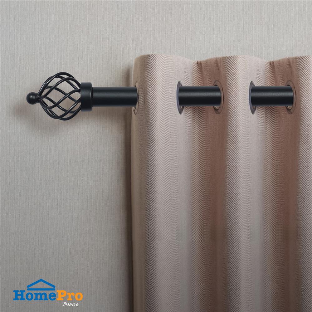 รางเหล็ก ยืดหด HOME LIVING STYLE SPIRAL 110-210 ซม. สีดำ