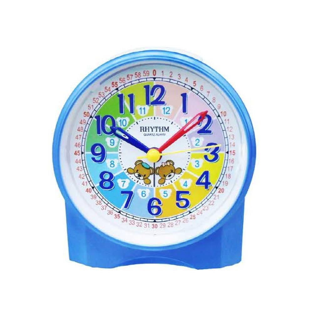 นาฬิกาตั้งโต๊ะพลาสติก RHYTHM CRE827NR04 4X3.5 นิ้ว สีฟ้า