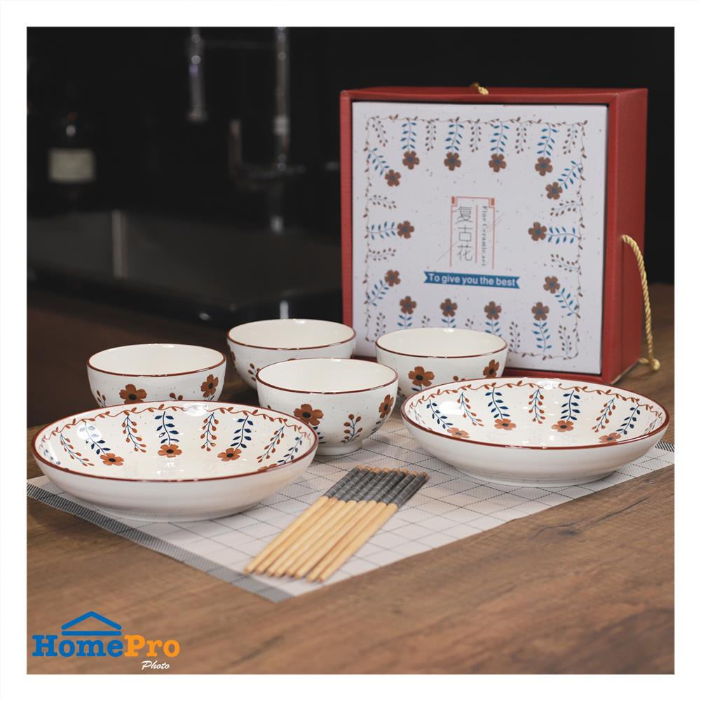 ชุดจานชาม KECH PORCELAIN CUTE FLOWER 6 ชิ้น