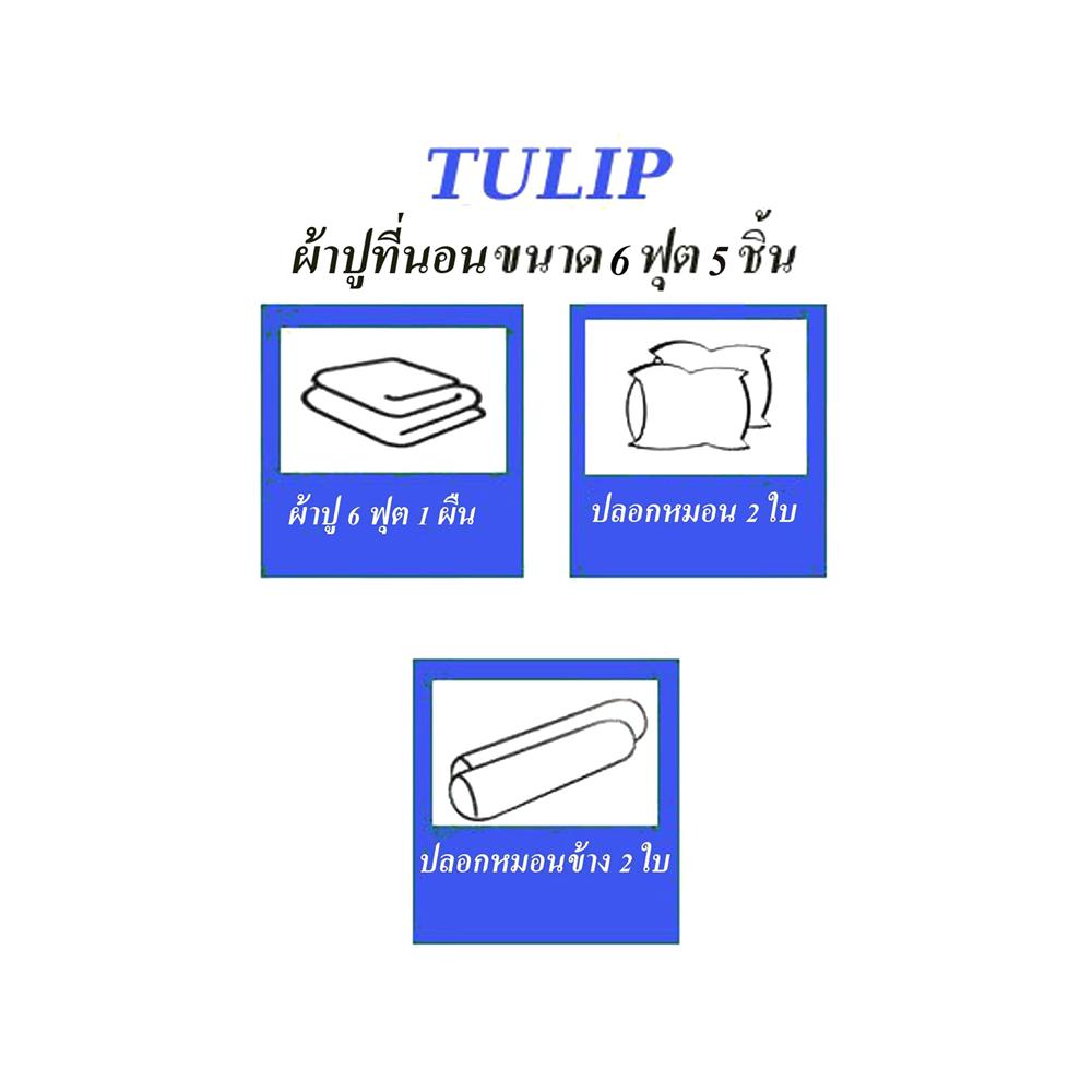 ชุดผ้าปูที่นอน 6 ฟุต 5 ชิ้น TULIP DELIGHT 60056-DL531