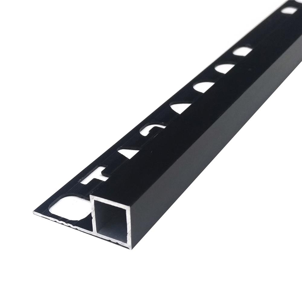 คิ้วอะลูมิเนียมมุมเหลี่ยม เกเตอร์ 9 มม. 2.1 ม. สีดำด้าน