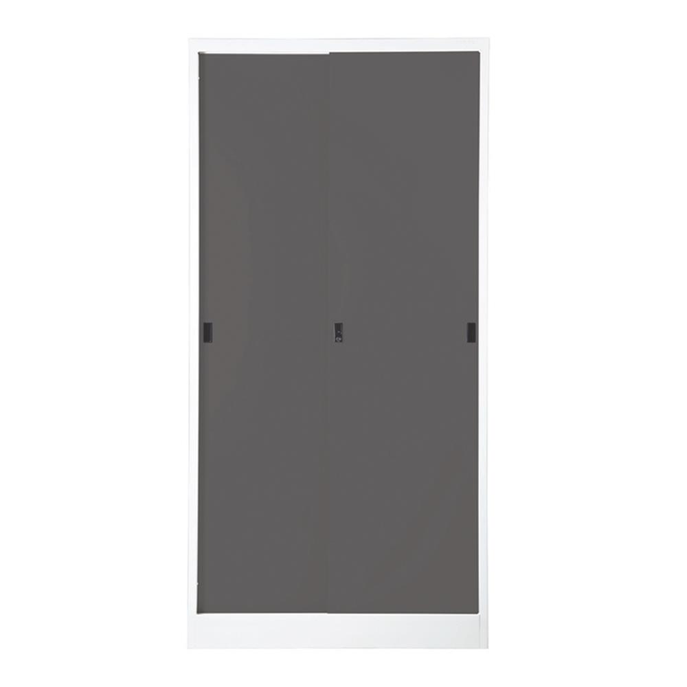 ตู้เหล็กบานเลื่อนทึบ KIOSK TM-90 สีขาว/สีเทา