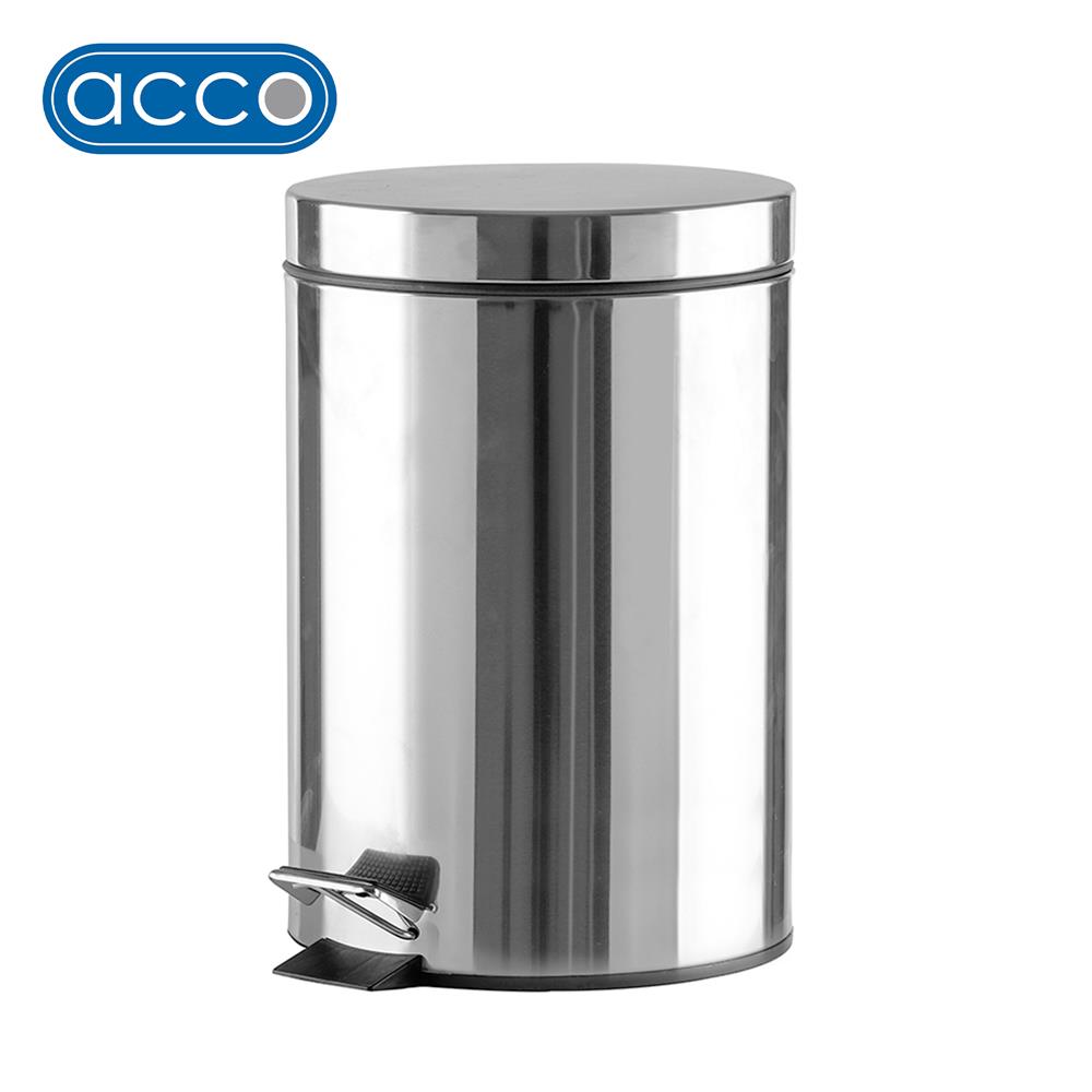 ถังขยะเหยียบกลม ACCO SILVEY 5 ลิตร สีเงิน