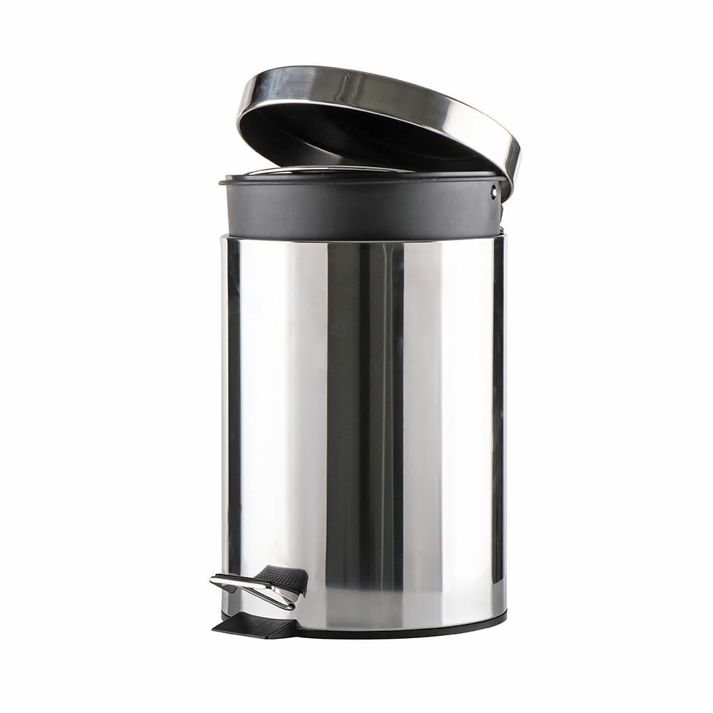 ถังขยะเหยียบกลม ACCO SILVEY 5 ลิตร สีเงิน