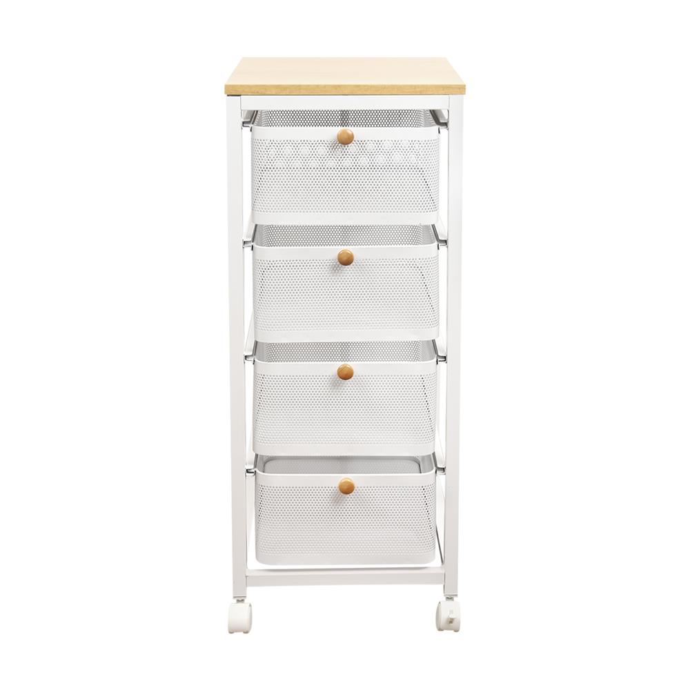ชั้นลิ้นชักเหล็ก 4 ชั้น STACKO HASTA 32X40X80 ซม. สีขาว
