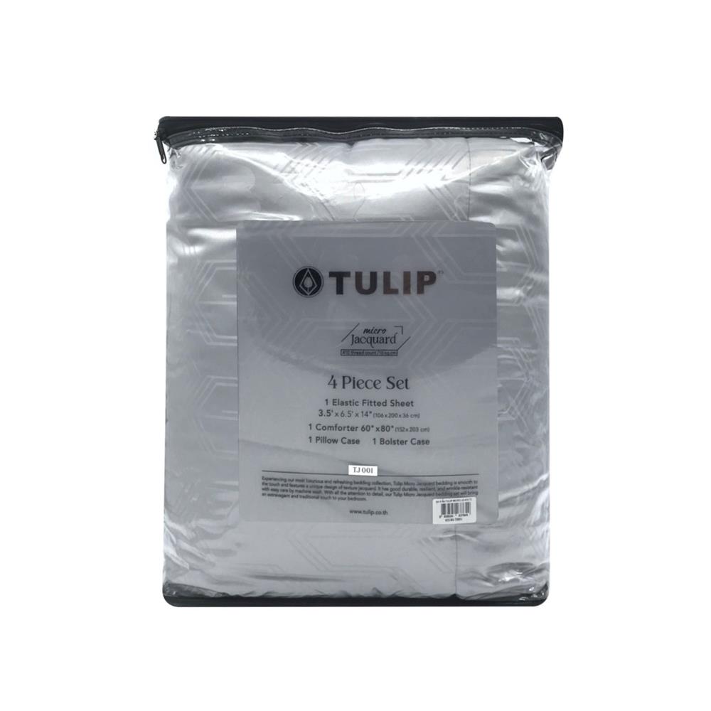 ชุดผ้าปูที่นอน 3.5 ฟุต 4 ชิ้น TULIP MICRO JACQUARD 02185-TJ001