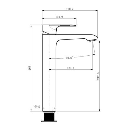 ก๊อกอ่างล้างหน้าเดี่ยว RASLAND DB-90402B สีดำ_1