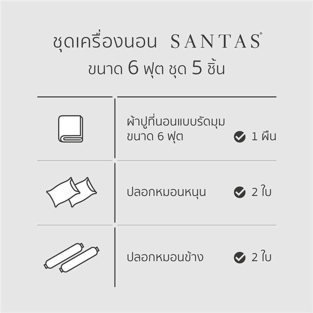 ชุดผ้าปูที่นอน 6 ฟุต 5 ชิ้น SANTAS PUERILE BL
