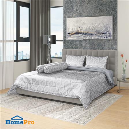 ชุดผ้าปูที่นอน 6 ฟุต 6 ชิ้น HOME LIVING STYLE HENRY สีเทา_0