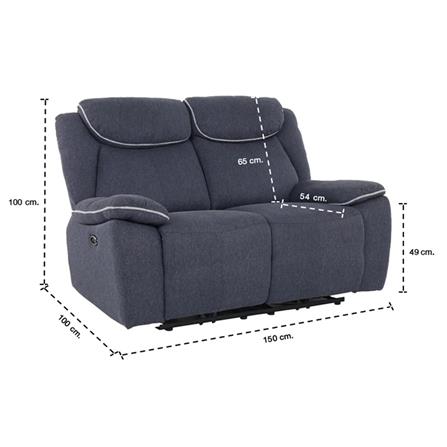 RECLINER 2 ที่นั่ง SB FURNITURE RUMAYSA สีเทาเข้ม_4