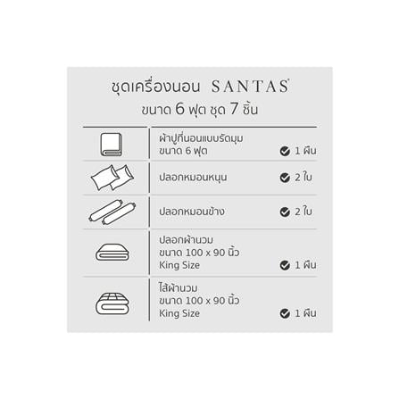 ชุดผ้าปูที่นอน 6 ฟุต 7 ชิ้น SANTAS JOVIAL PI_7