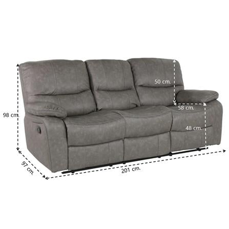 RECLINER 3 ที่นั่ง SB FURNITURE LAMTER สีเทา_4