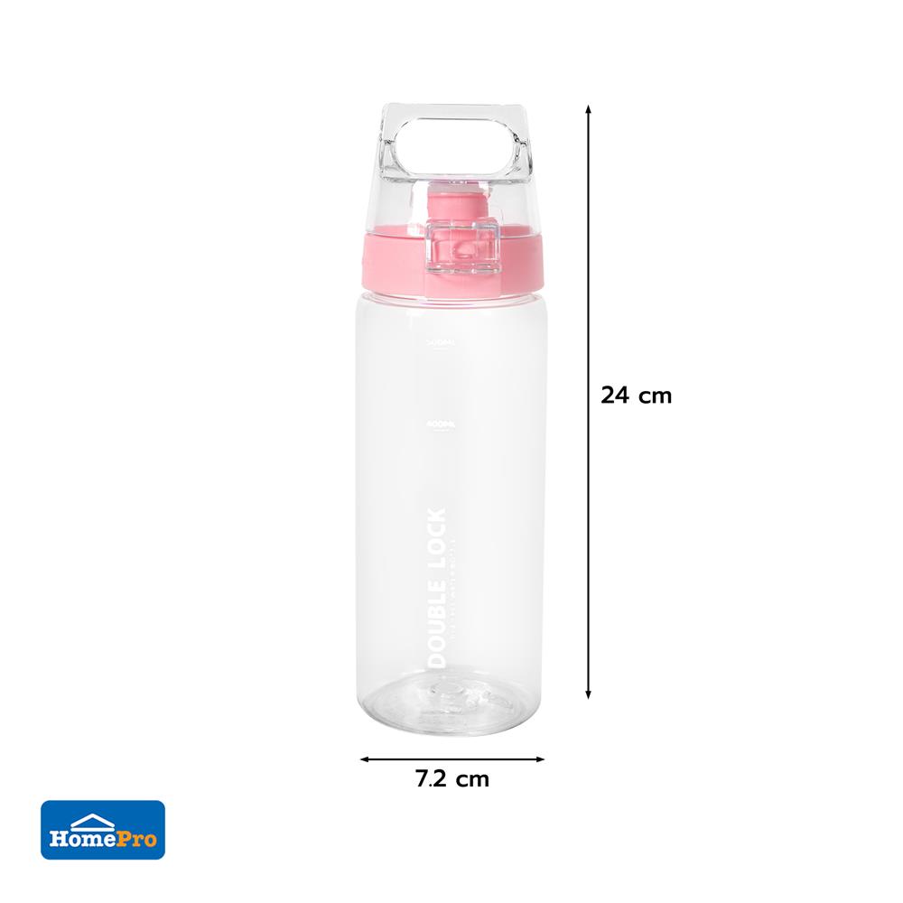 ขวดน้ำพลาสติก PET KECH PASTEL 3521 0.65 ลิตร สีชมพู