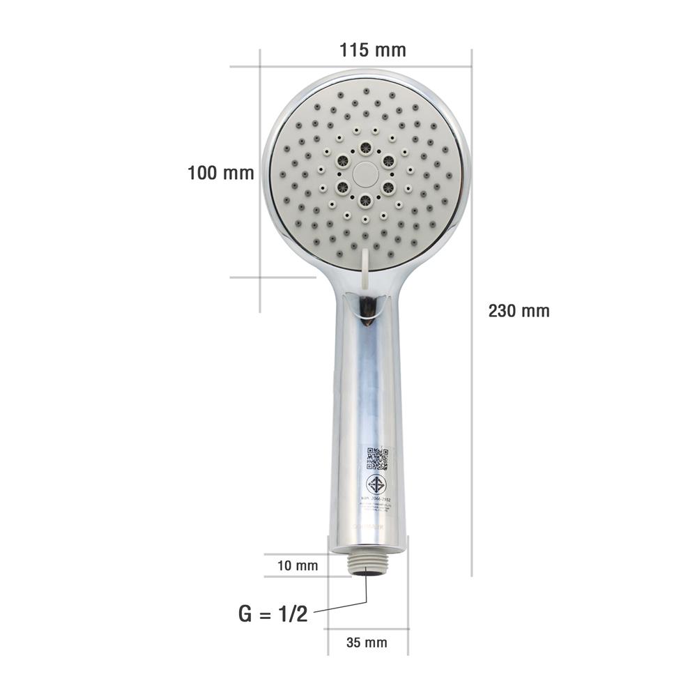 หัวฝักบัวสายอ่อน 3 ระดับ DONMARK GL-3226 สีโครเมี่ยม