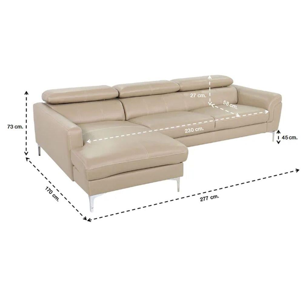 โซฟาเข้ามุมซ้าย SB FURNITURE GEEZER สีน้ำตาลอ่อน