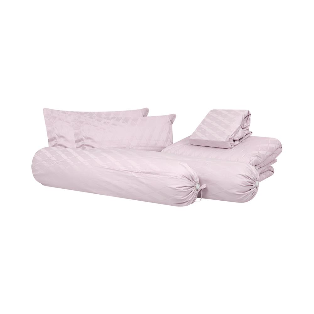 ชุดผ้าปูที่นอน 6 ฟุต 6 ชิ้น HOME LIVING STYLE MERCY สีชมพู